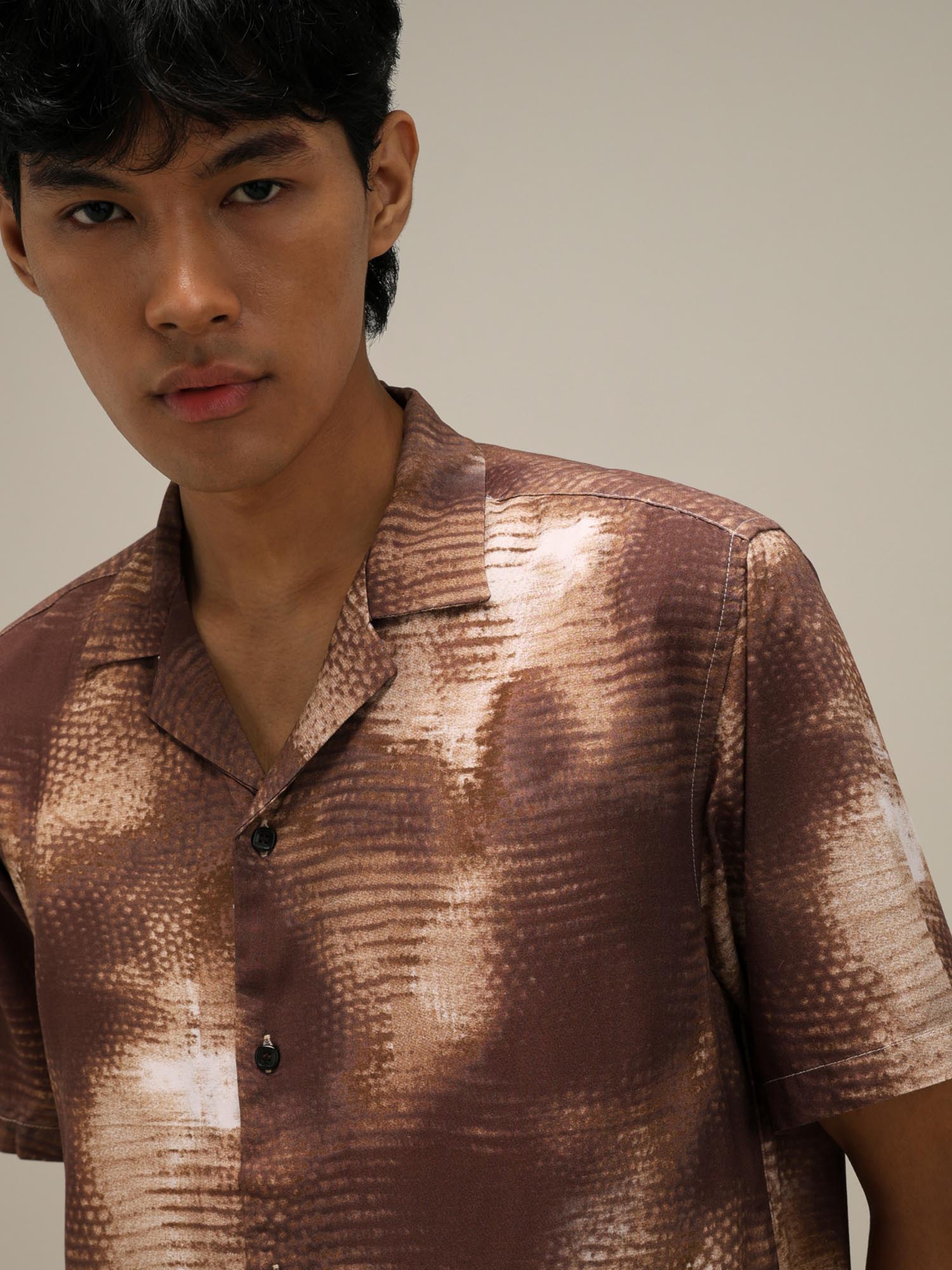 Rich Brown Abstract Men Shirt