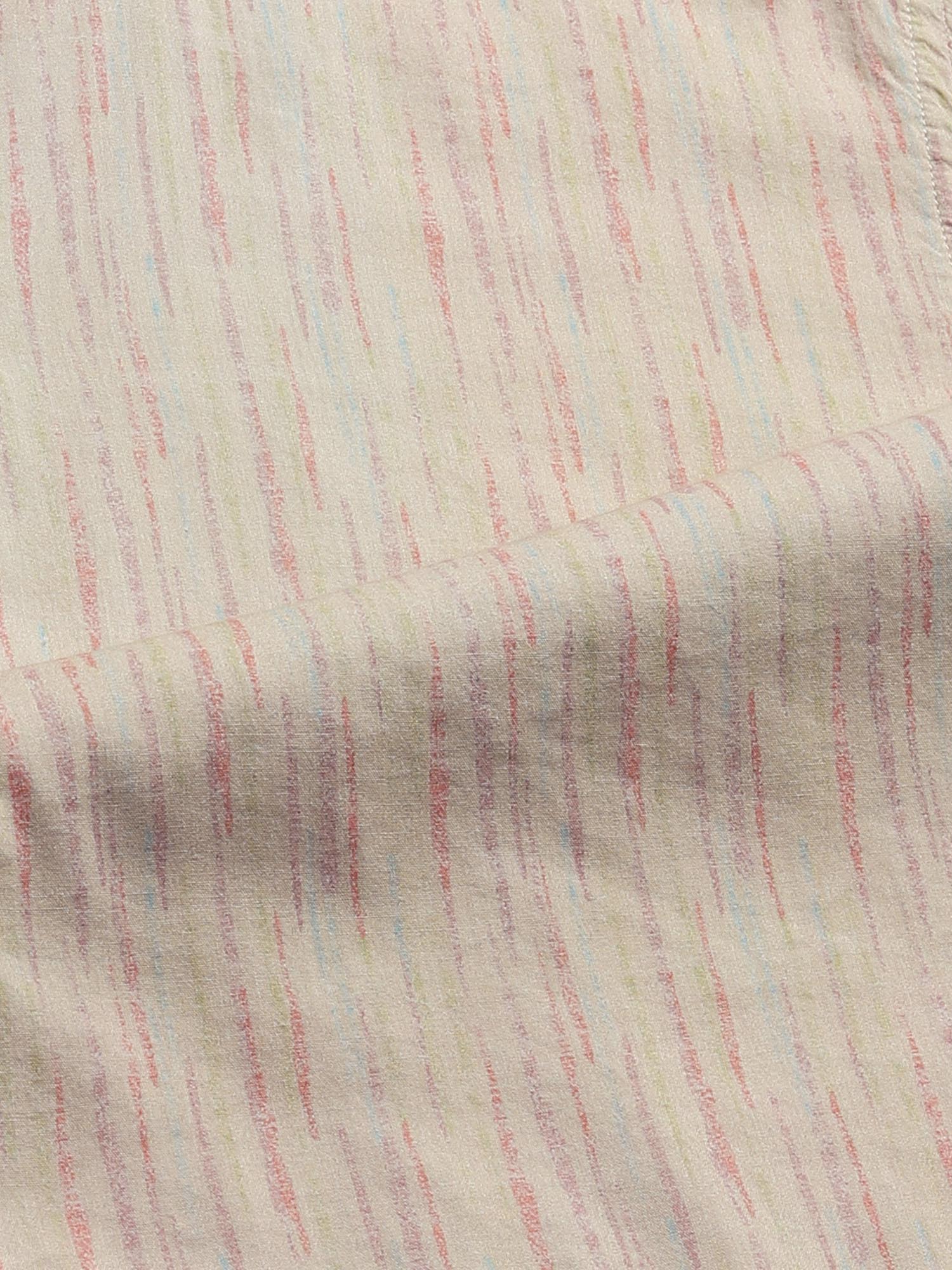Light Beige Abstract Men Shirt
