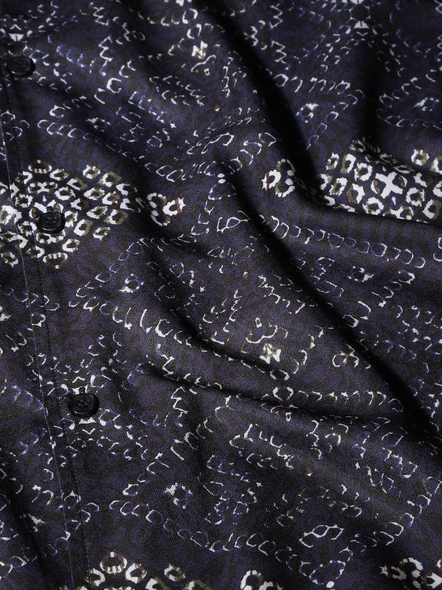 Dusty Charcoal Geometric Men Shirt