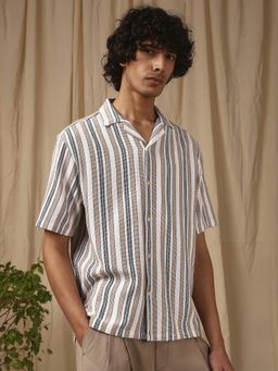 Mufti - Muted Brown Stripes Men Shirt