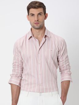 Mufti - Soft Pink Stripes Men Shirt