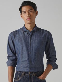 Mufti - Indigo Blue Patterned Men Shirt