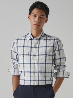 Mufti - White Checks Men Shirt