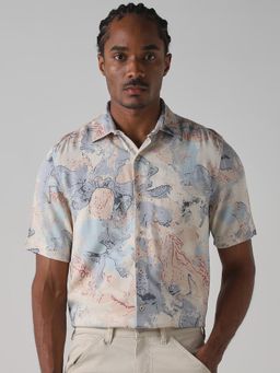 Mufti - Muted Pastel Multicolor Abstract Men Shirt