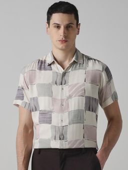 Mufti - Muted Multi-Color Abstract Men Shirt