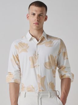 Mufti - Beige Floral Men Shirt