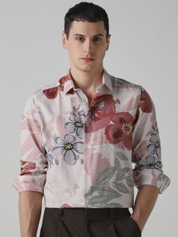 Mufti - Muted Rose Pink Floral Men Shirt