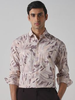 Mufti - Muted Beige Floral Men Shirt
