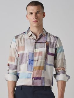 Mufti - Muted Multicolor Abstract Men Shirt