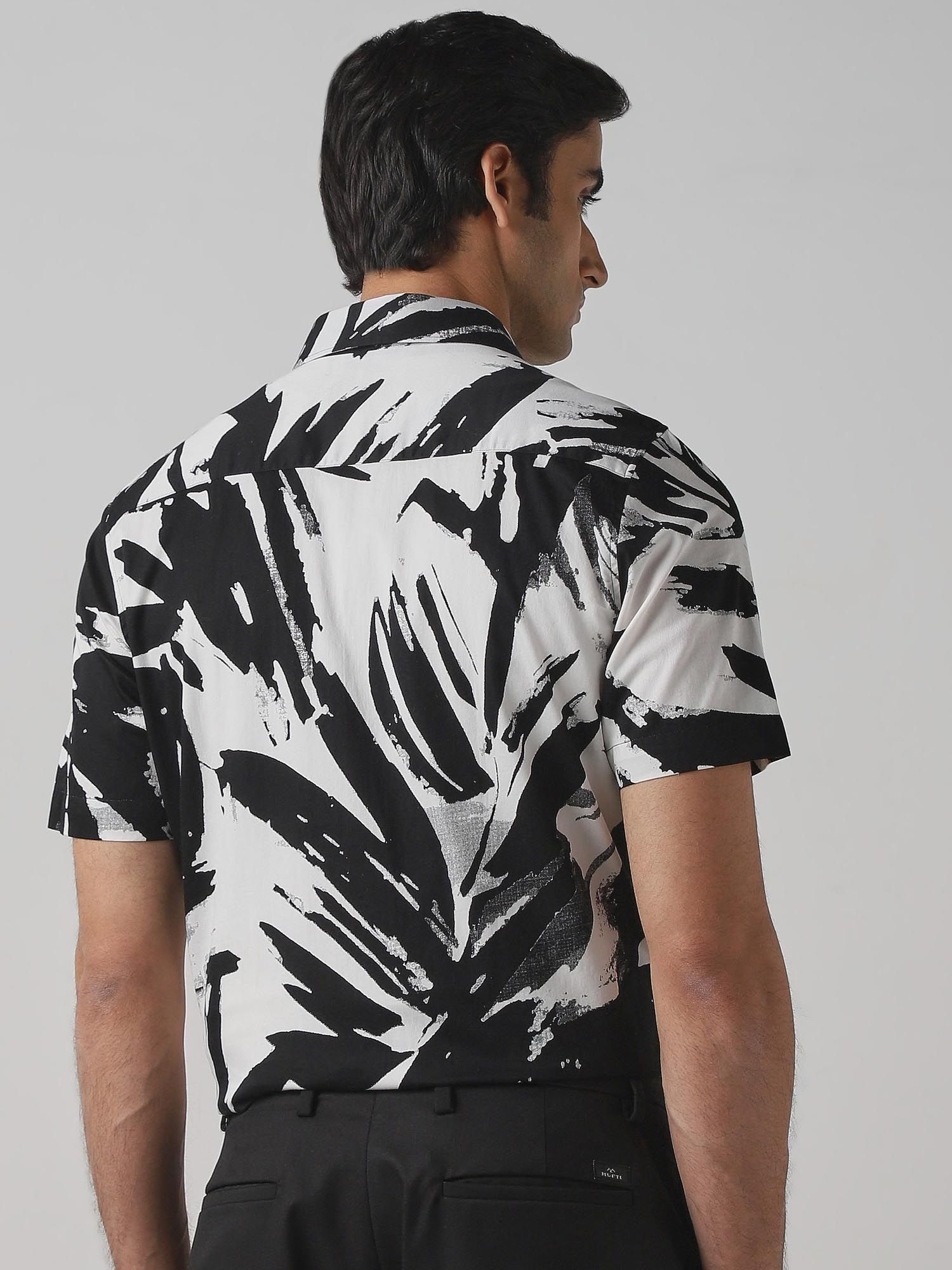 Black and White Abstract Men Shirt