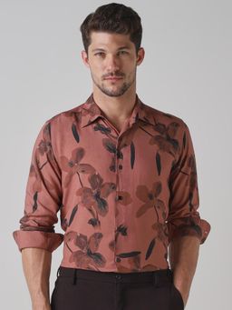 Mufti - Rust Floral Men Shirt