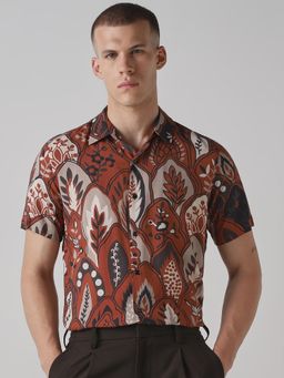 Mufti - Deep Terracotta Brown Nature Men Shirt