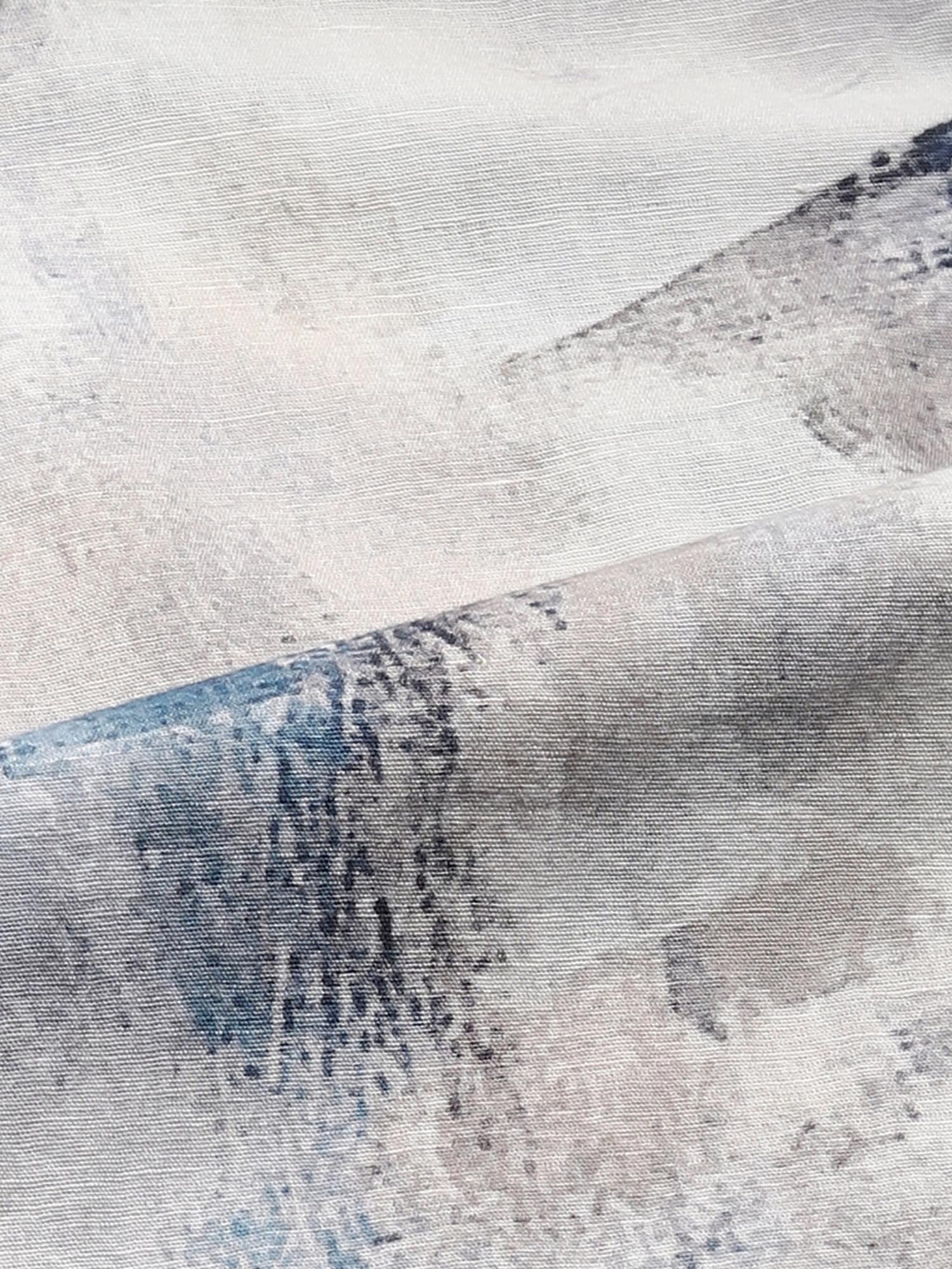 Muted Blue Abstract Men Shirt
