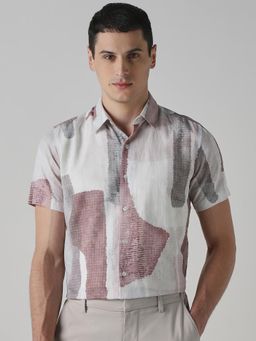 Mufti - Muted Multi-Color Abstract Men Shirt