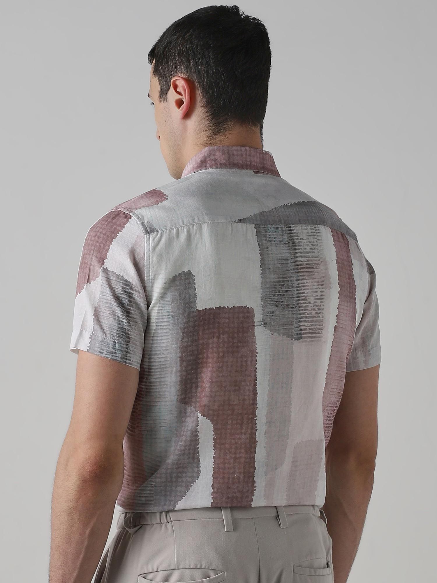 Muted Multi-Color Abstract Men Shirt