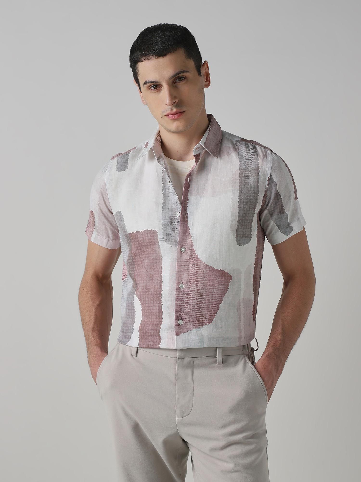 Muted Multi-Color Abstract Men Shirt