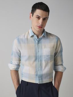 Mufti - Pastel Blue Checks Men Shirt