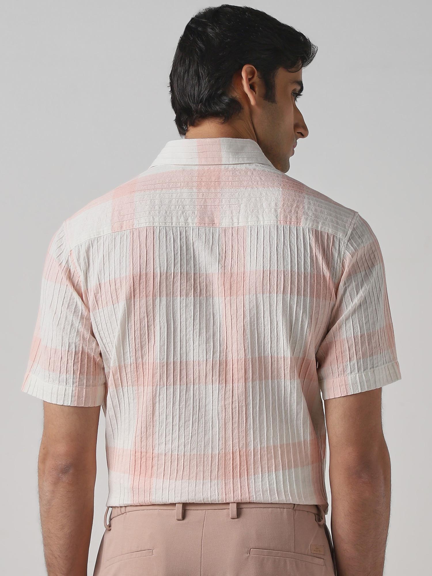 Peach Stripes Men Shirt