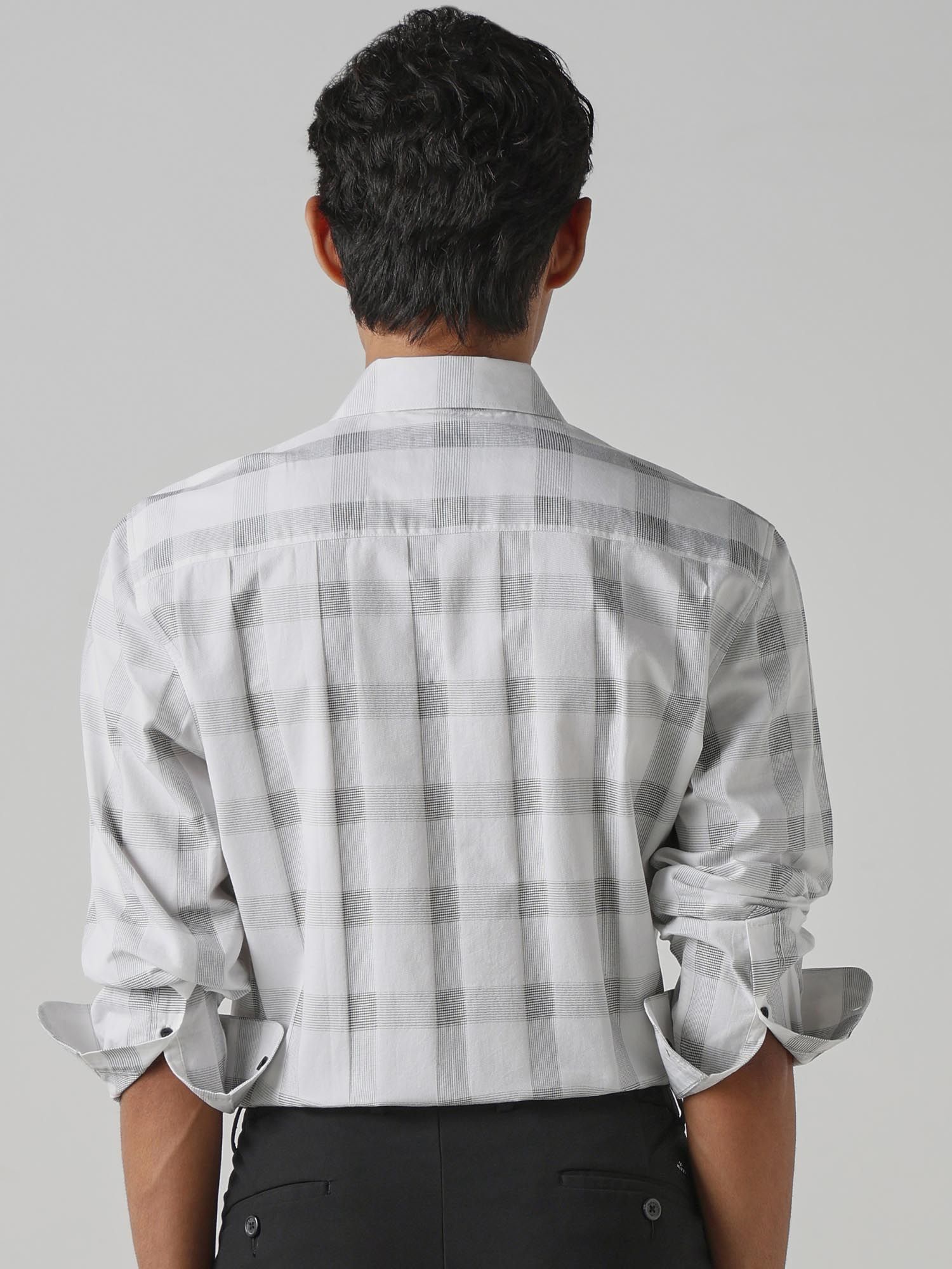 White Checks Men Shirt