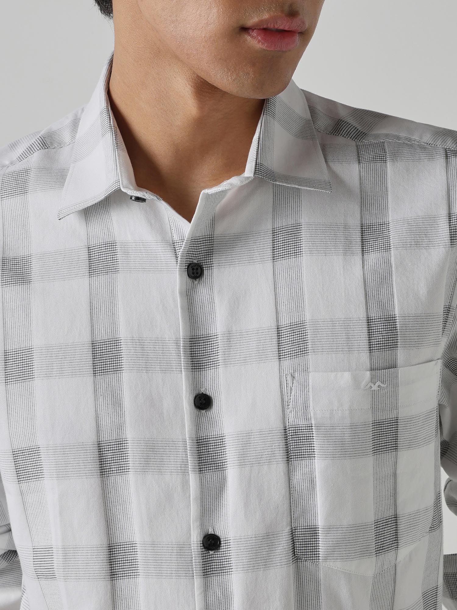 White Checks Men Shirt