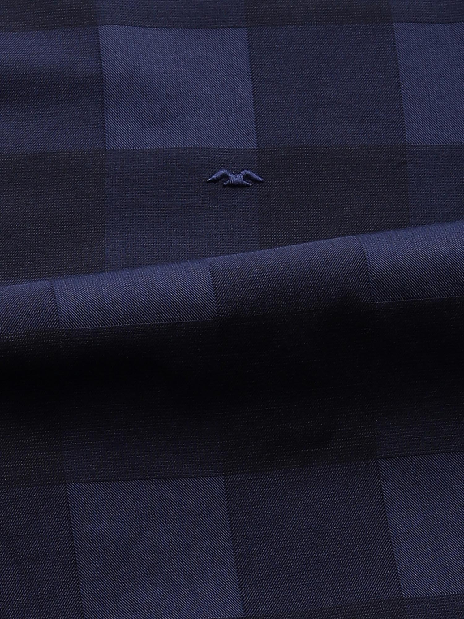 Deep Navy Blue Checks Men Shirt