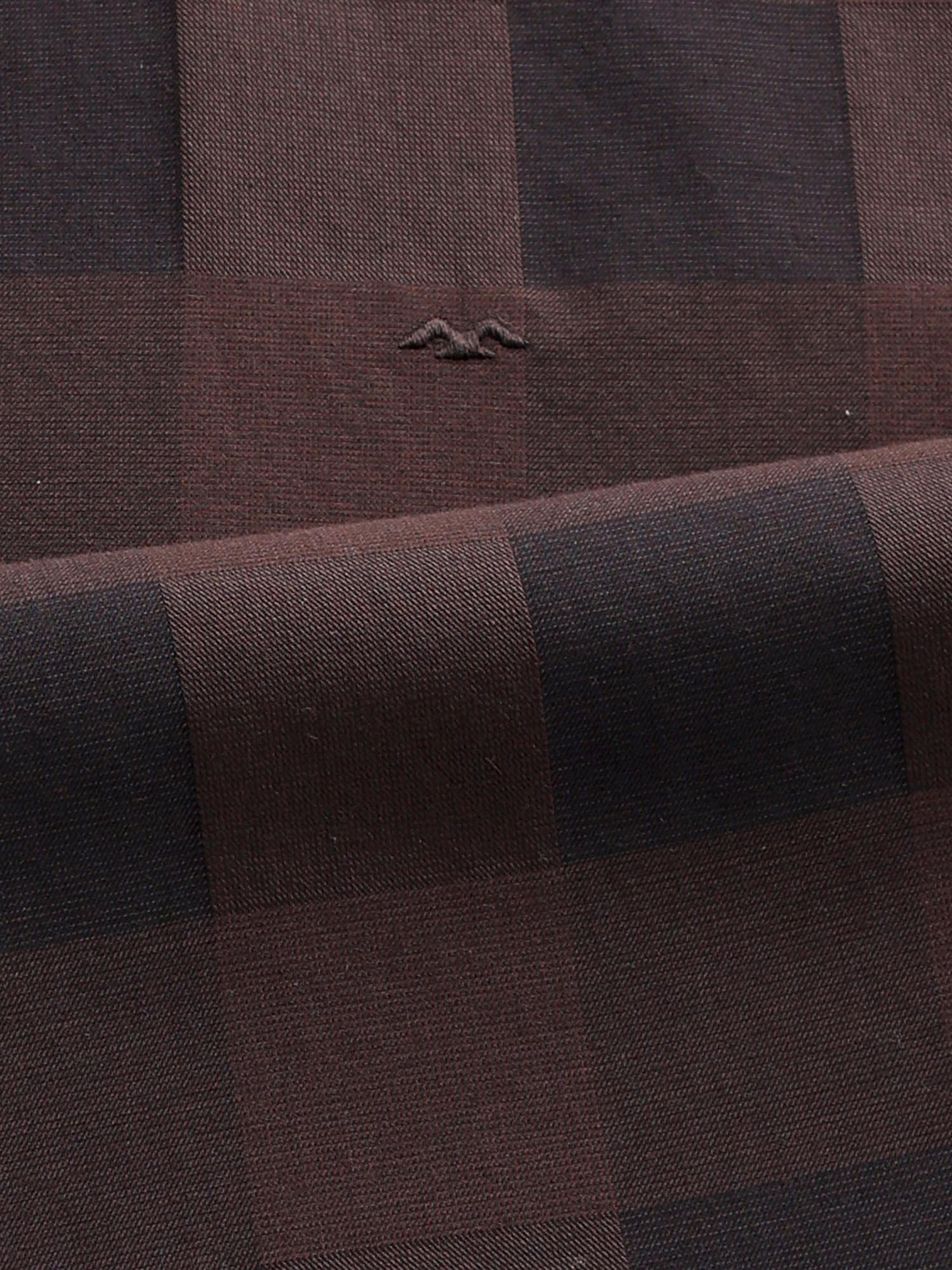 Deep Terracotta Brown Checks Men Shirt