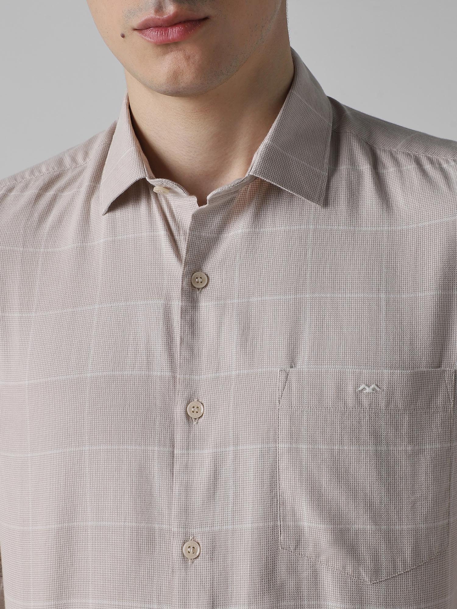 Muted Beige Checks Men Shirt