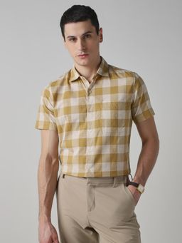 Mufti - Mustard Checks Men Shirt