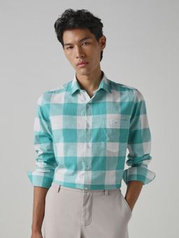 Mufti - Turquoise Checks Men Shirt