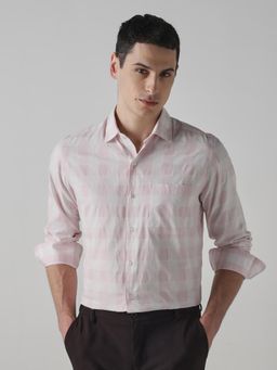 Mufti - Soft Pink Checks Men Shirt