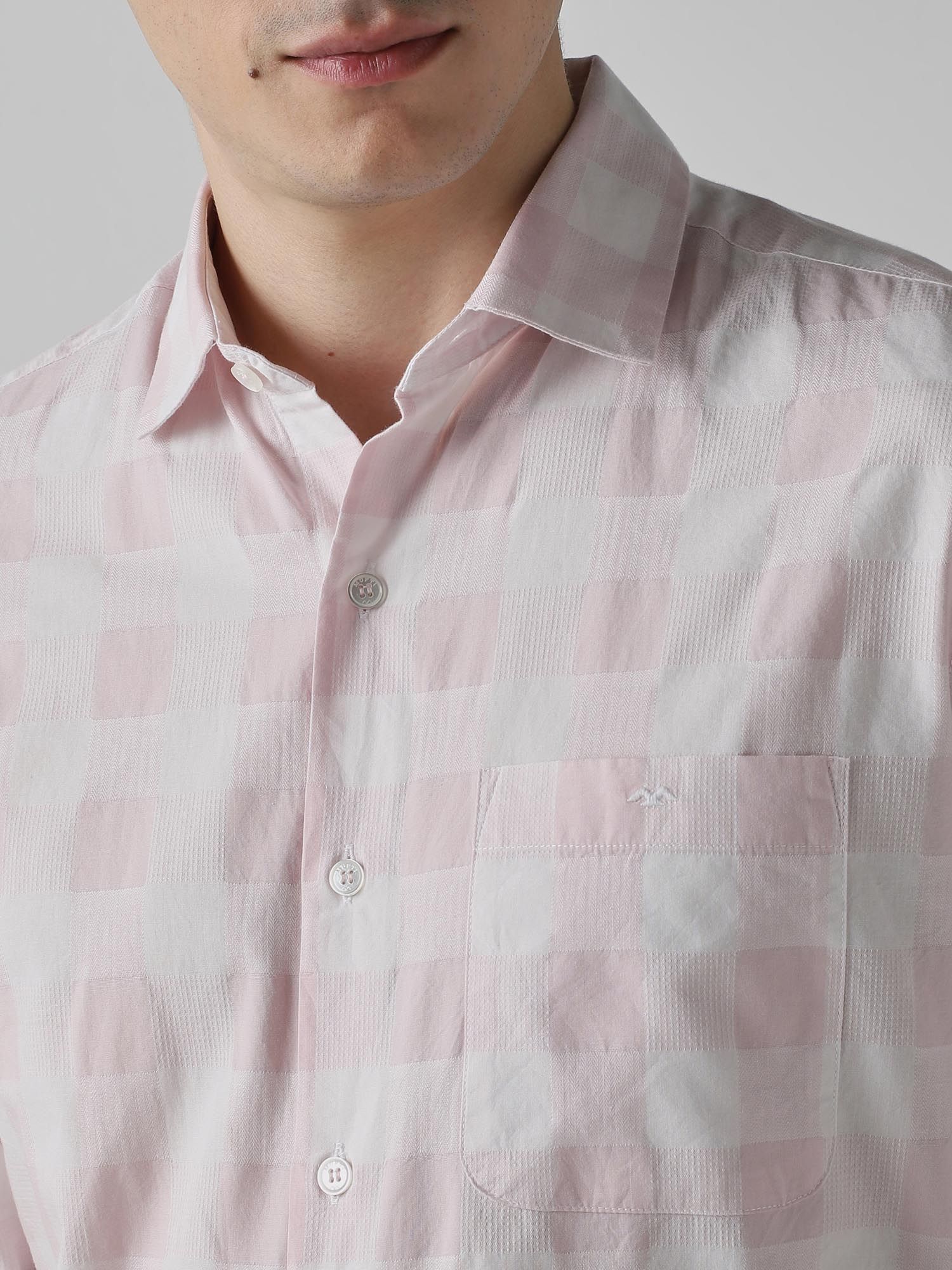 Soft Pink Checks Men Shirt