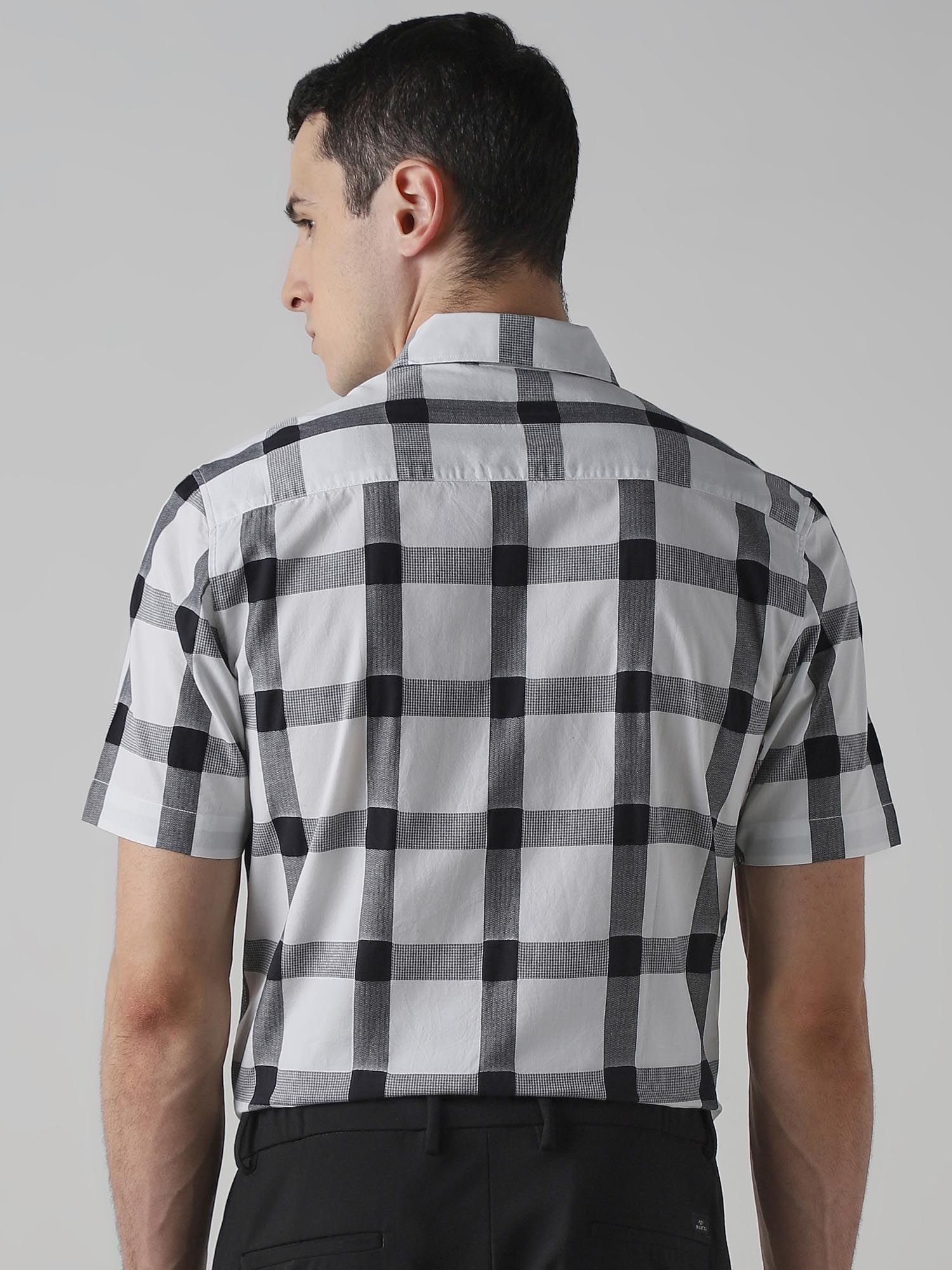 White Checks Men Shirt