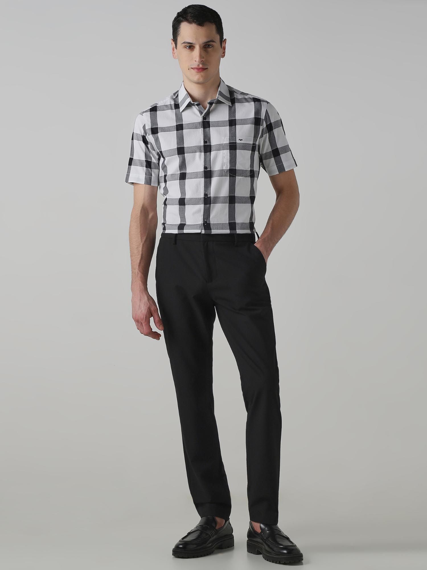 White Checks Men Shirt