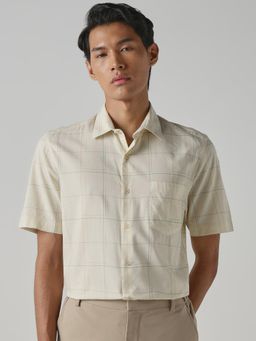 Mufti - Light Yellow Checks Men Shirt