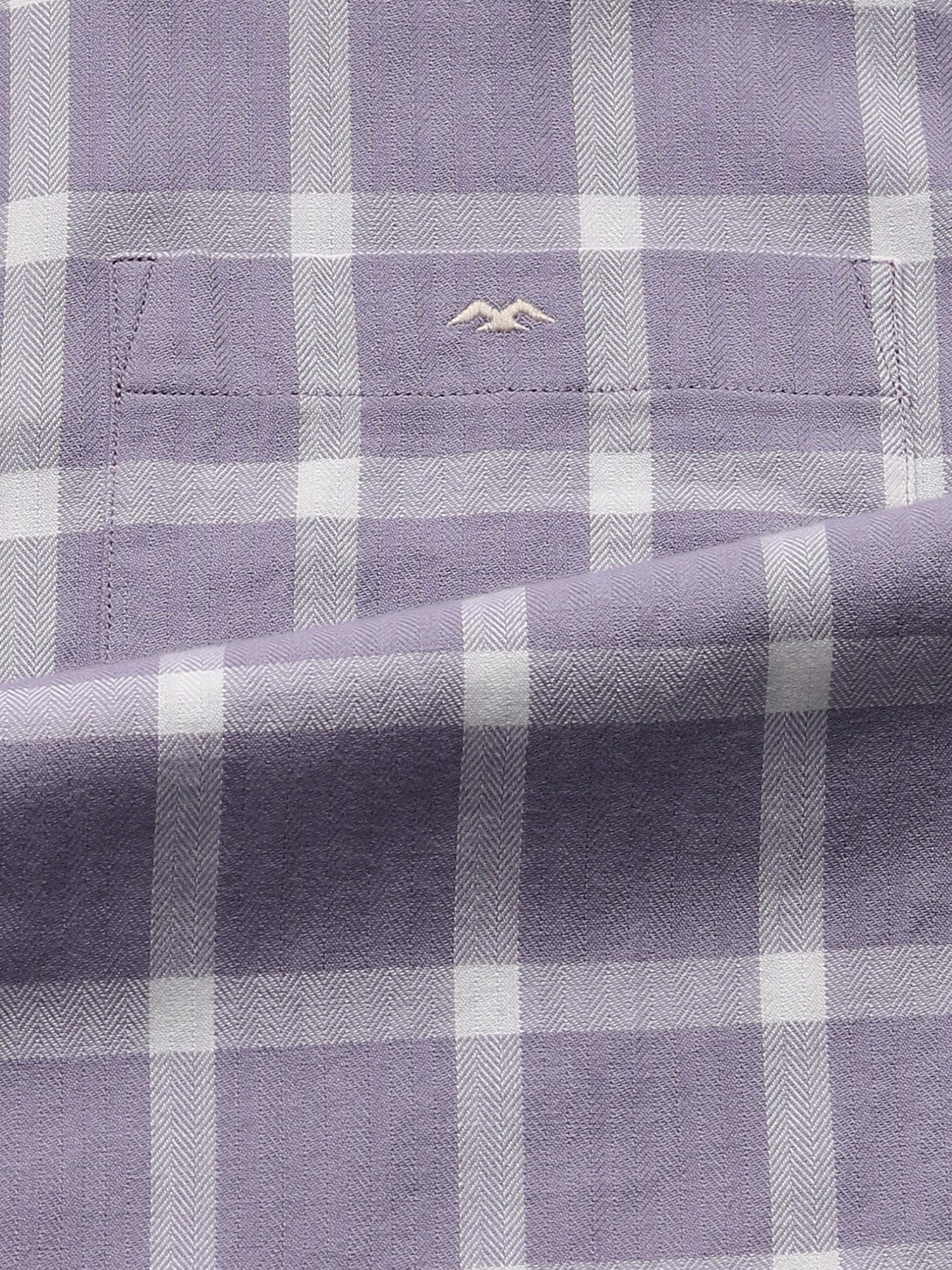 Muted Lavender Purple Checks Men Shirt