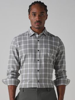 Mufti - Muted Grey Checks Men Shirt