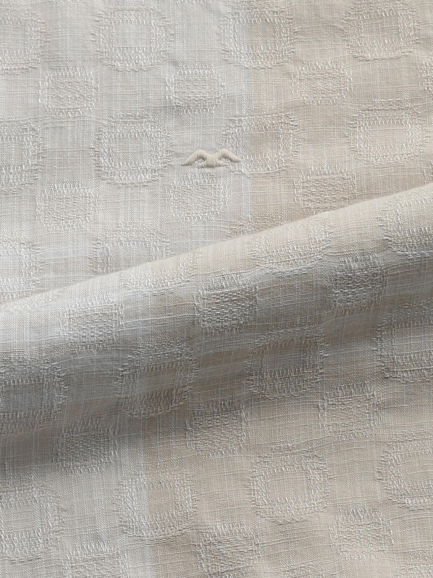 Beige Textured Men Shirt