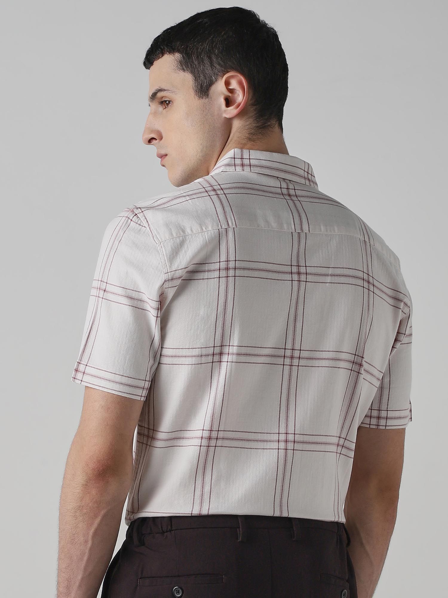 Pastel Pink Checks Men Shirt