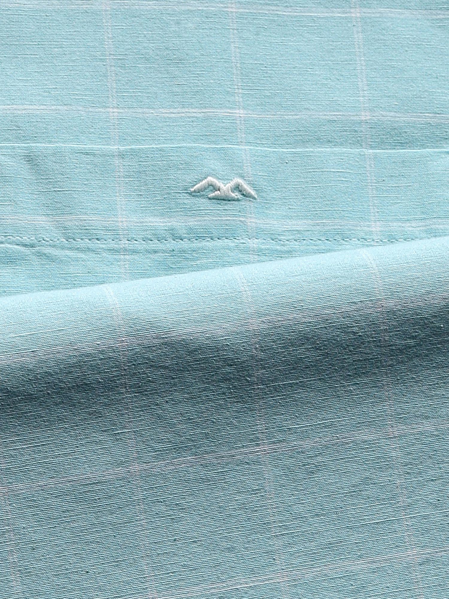Aqua Checks Men Shirt