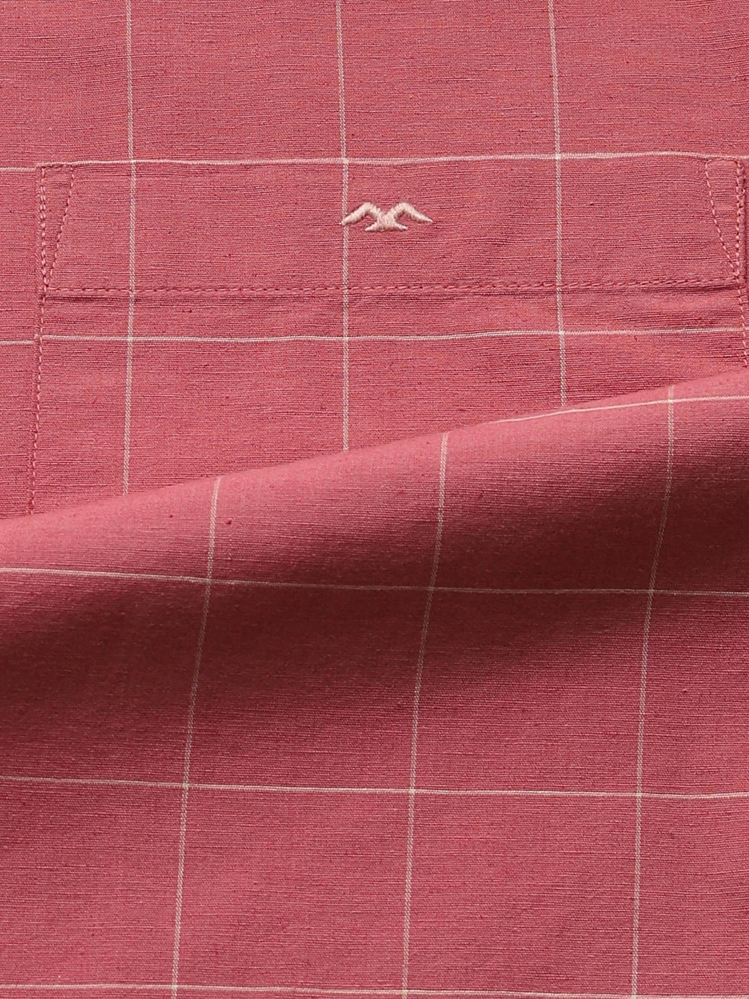 Muted Rose Pink Checks Men Shirt