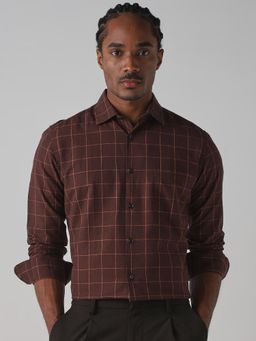 Mufti - Rich Brown Checks Men Shirt
