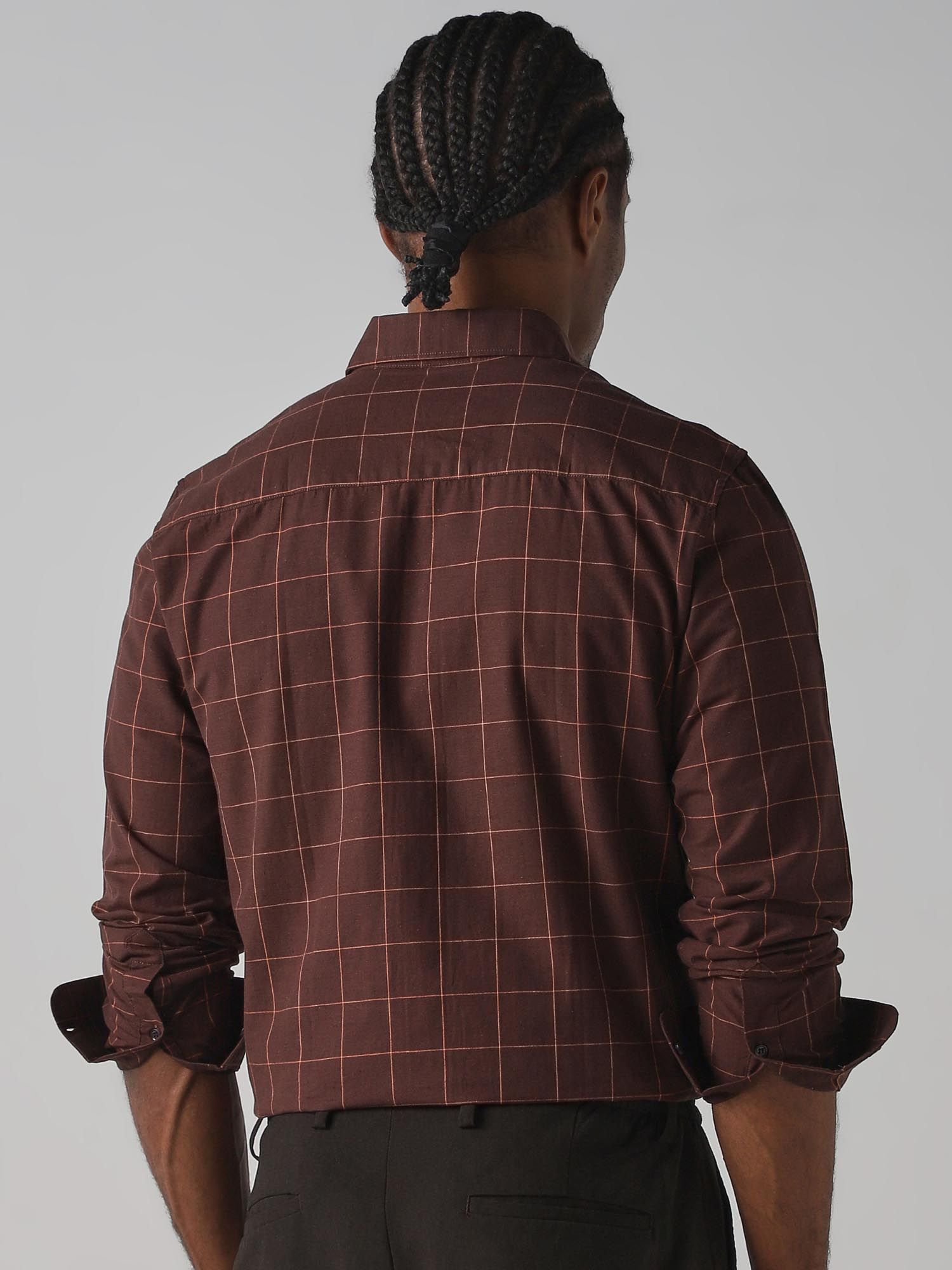 Rich Brown Checks Men Shirt