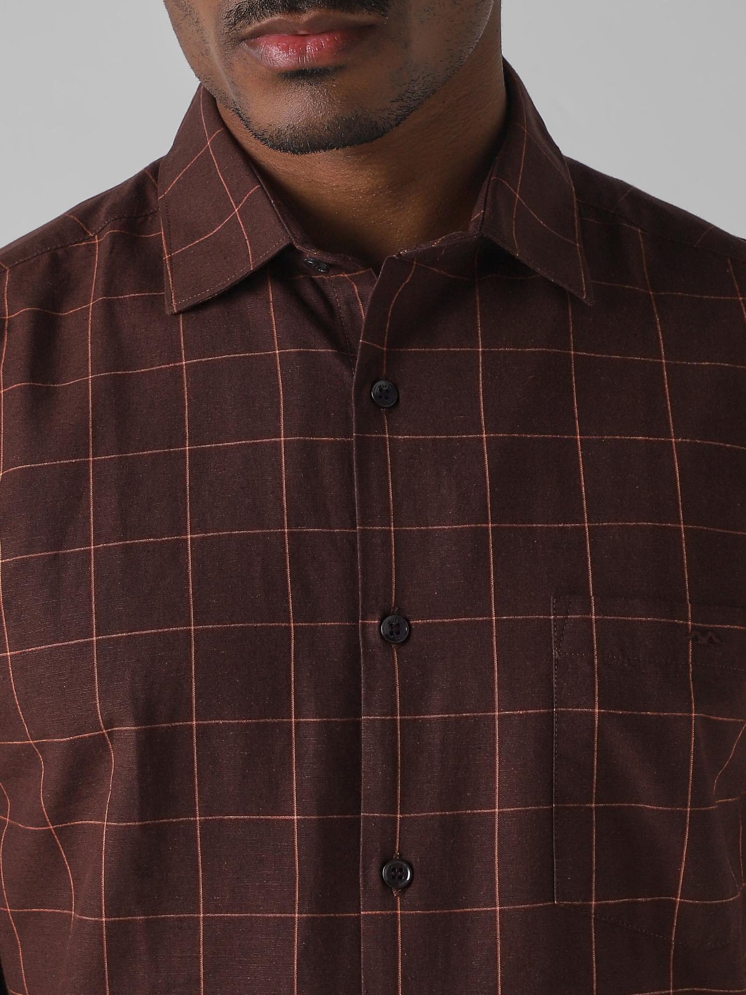 Rich Brown Checks Men Shirt