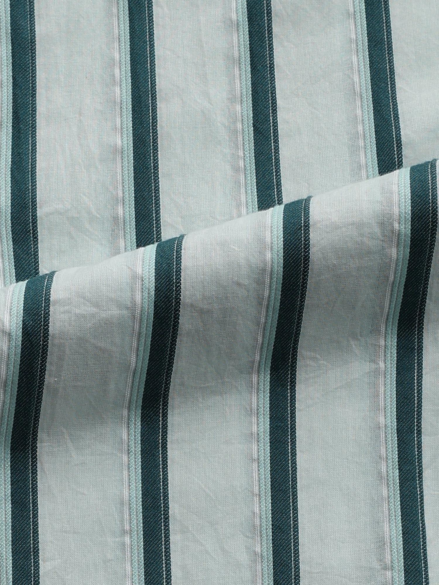 Light Green Stripes Men Shirt
