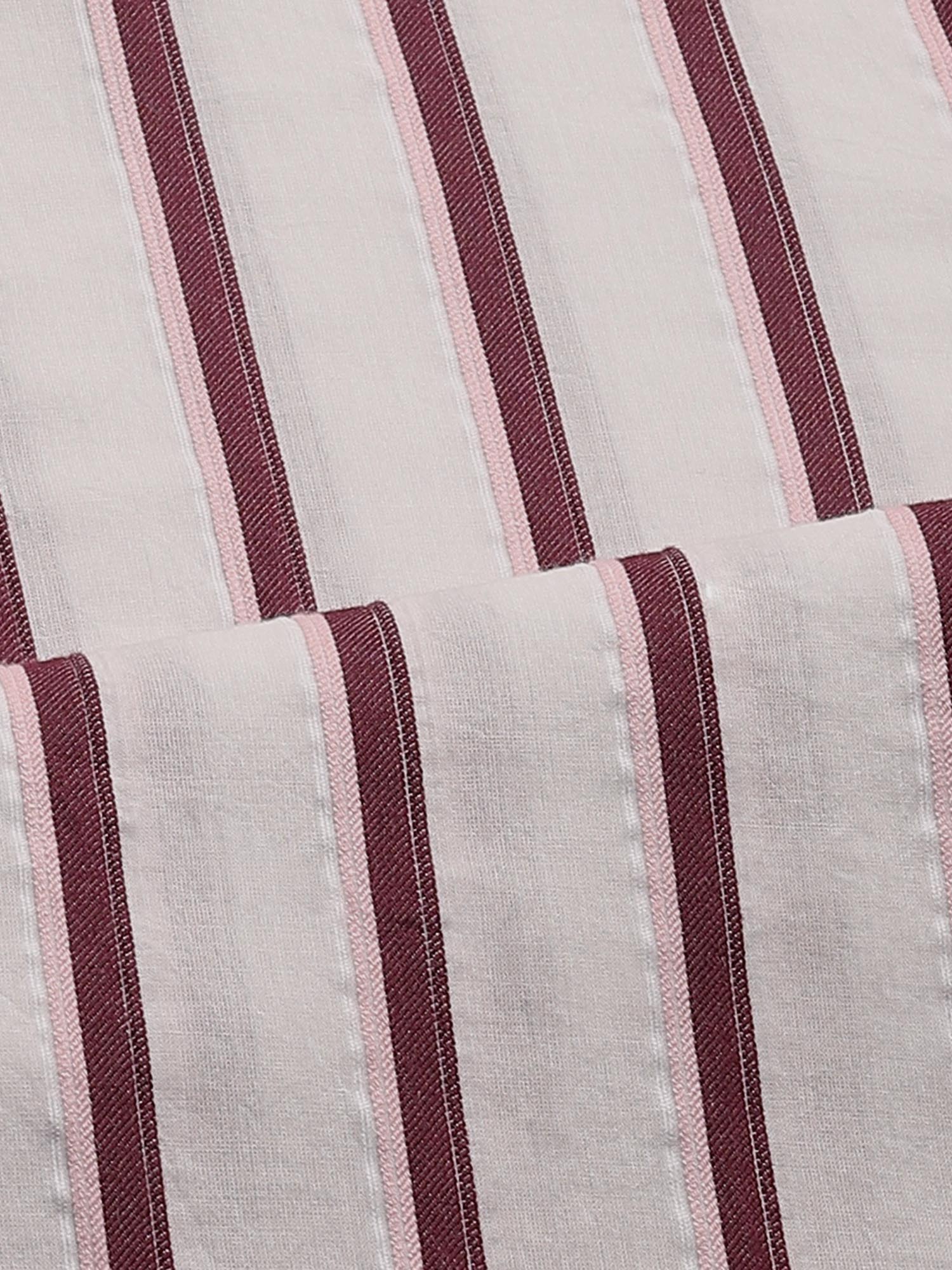 Deep Maroon Stripes Men Shirt