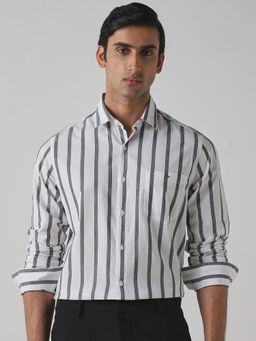 Mufti - Bright White Stripes Men Shirt