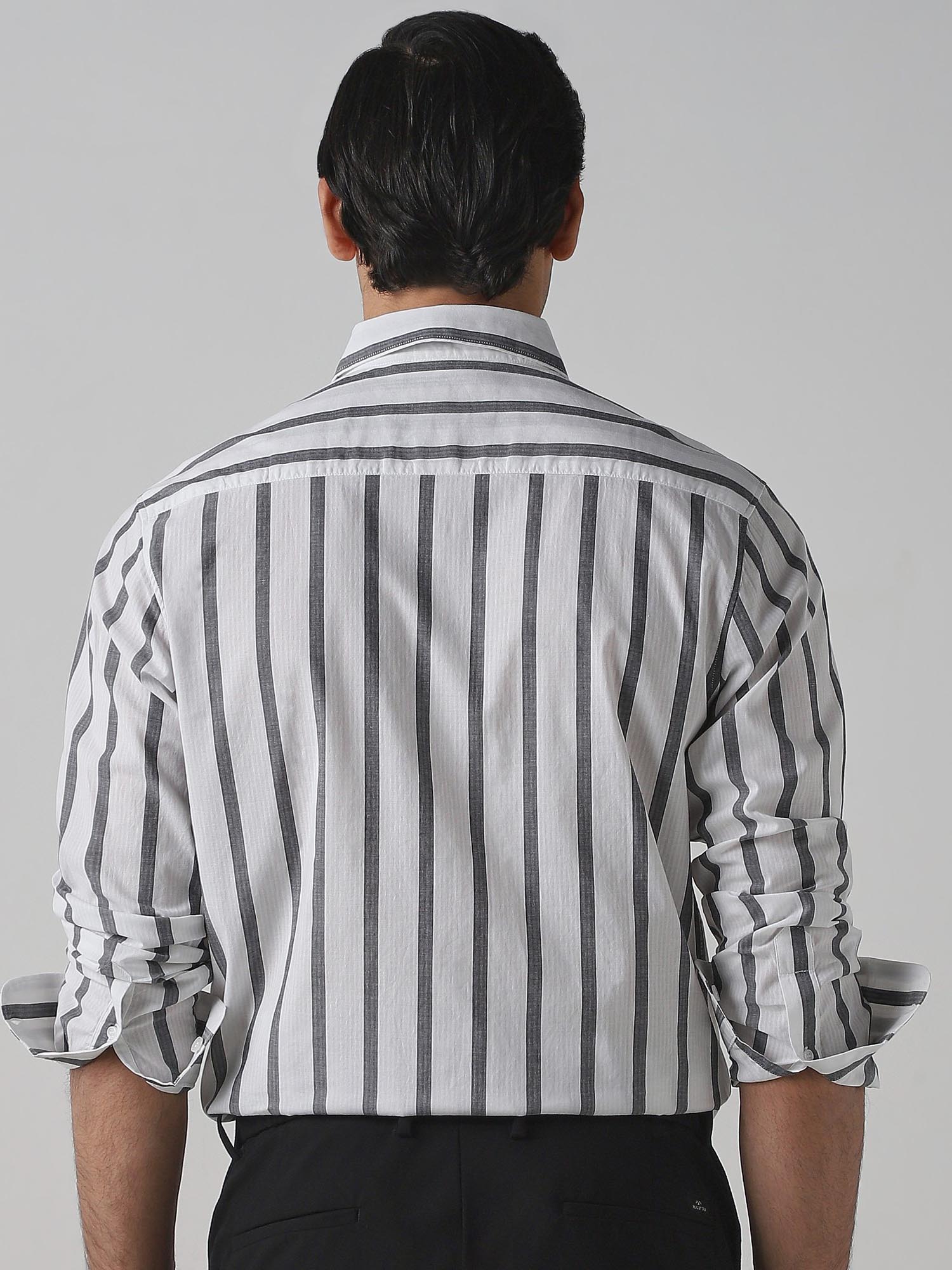 Bright White Stripes Men Shirt