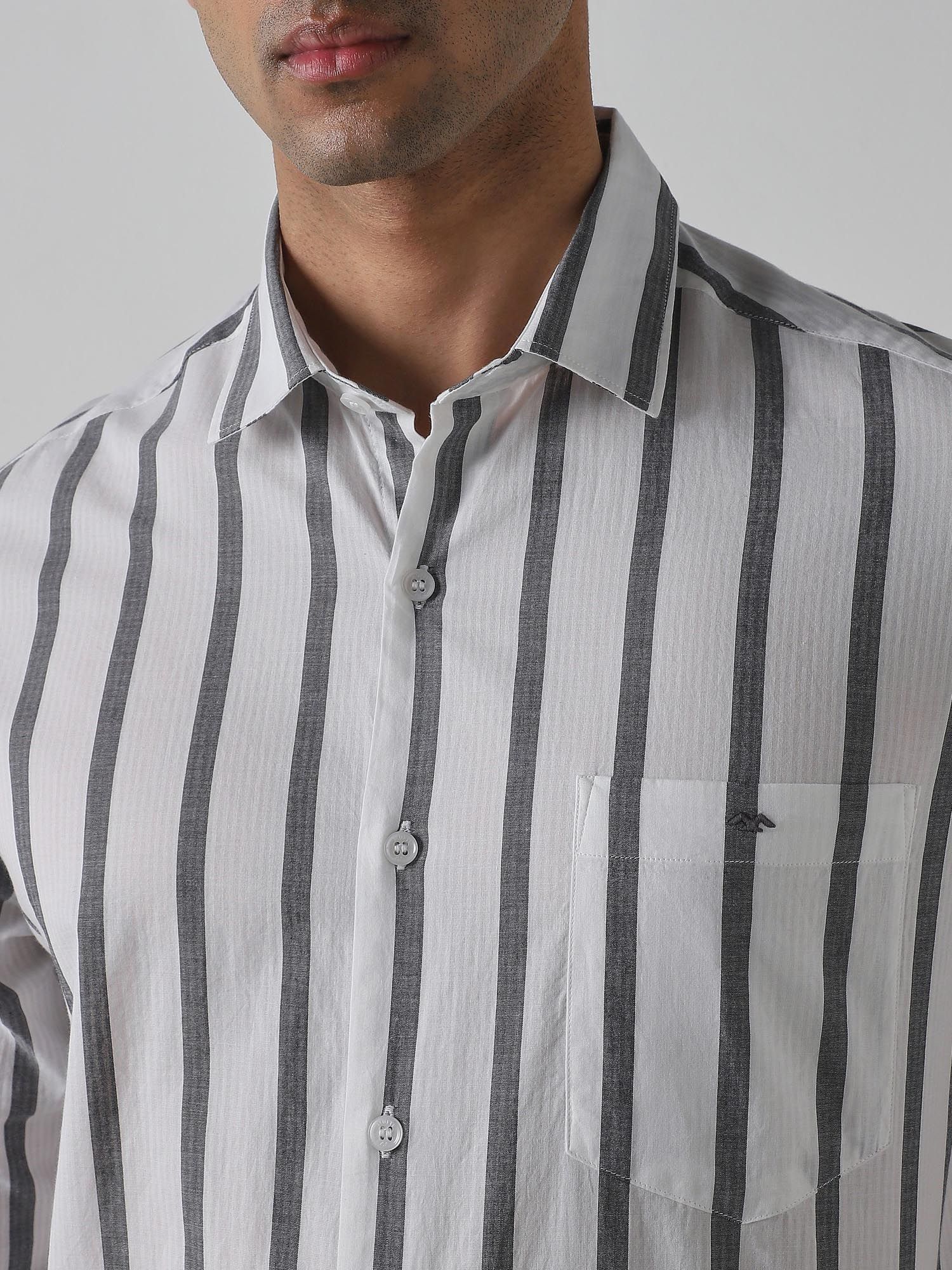 Bright White Stripes Men Shirt