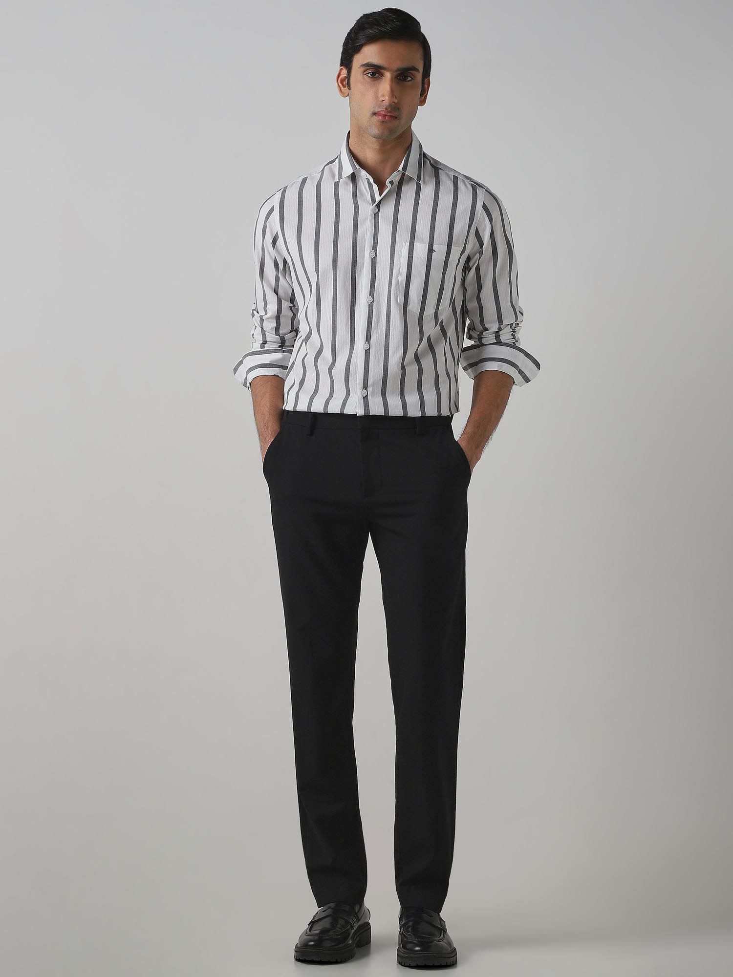 Bright White Stripes Men Shirt