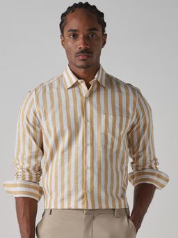Mufti - Mustard Stripes Men Shirt